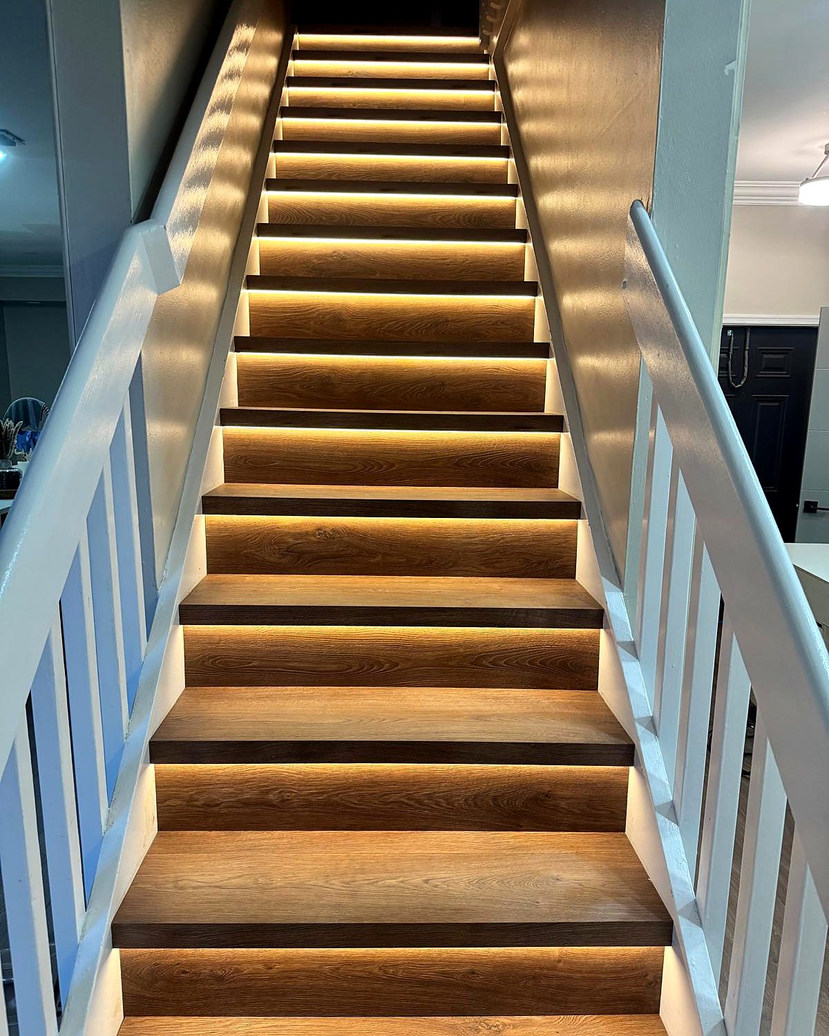 Finished LED staircase renovation in Miami by Ms Renovations Pro